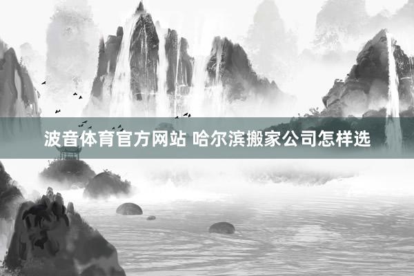 波音体育官方网站 哈尔滨搬家公司怎样选