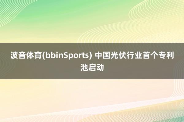 波音体育(bbinSports) 中国光伏行业首个专利池启动