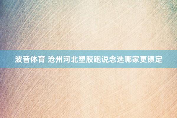 波音体育 沧州河北塑胶跑说念选哪家更镇定