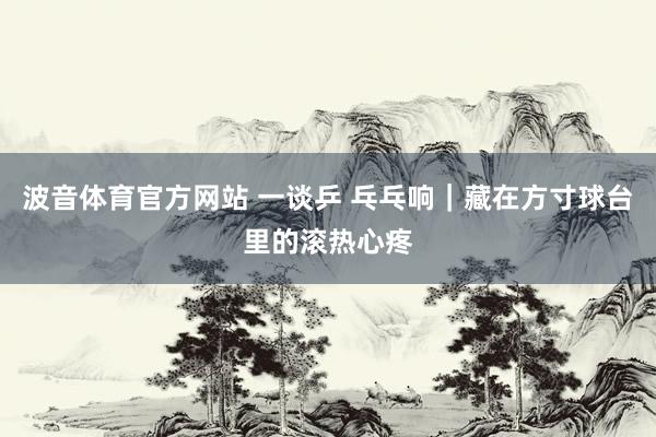 波音体育官方网站 一谈乒 乓乓响｜藏在方寸球台里的滚热心疼
