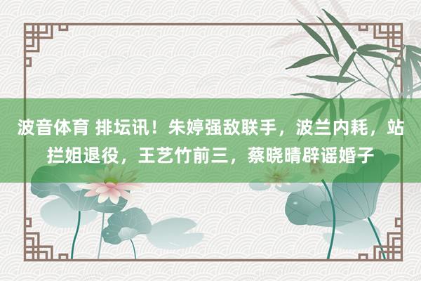 波音体育 排坛讯！朱婷强敌联手，波兰内耗，站拦姐退役，王艺竹前三，蔡晓晴辟谣婚子