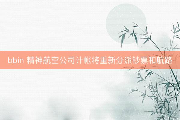 bbin 精神航空公司计帐将重新分派钞票和航路